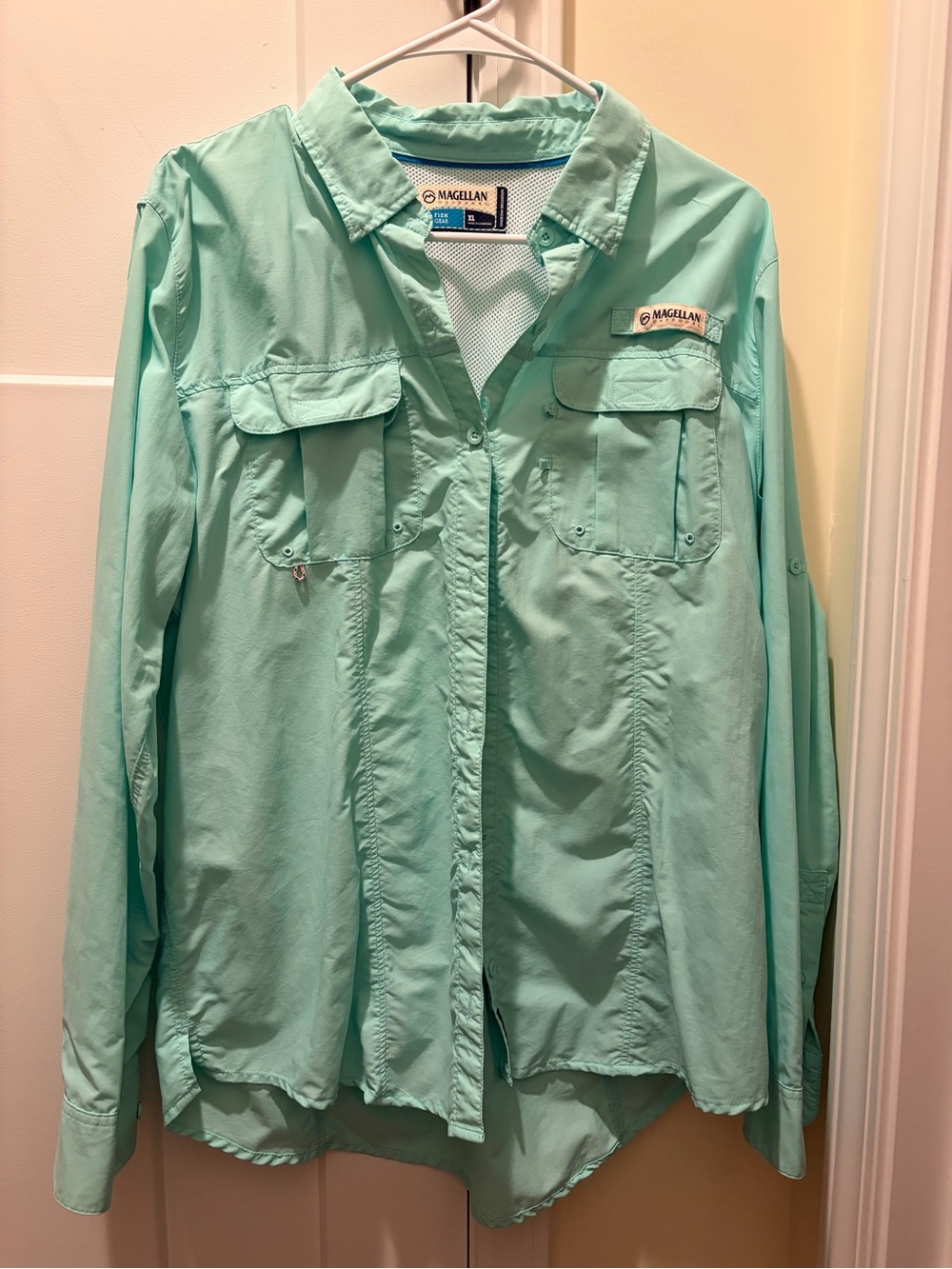 Magellan SPF Fish Gear Button Down Relaxed Fit Top